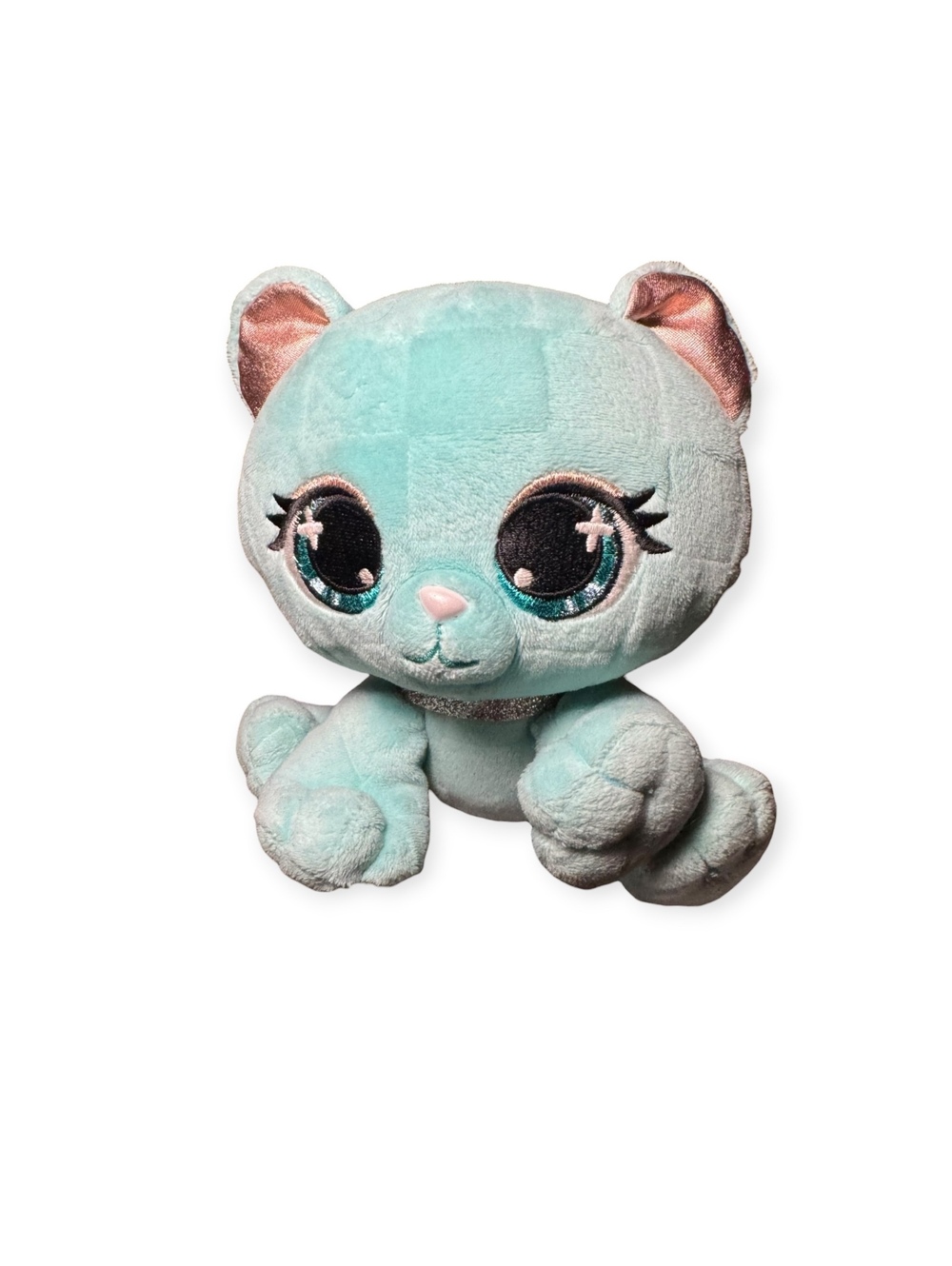 Gund PLushes Pets Audrey Park Plush Stuffed Animal Kitten Cat Teal Blue Gold GC